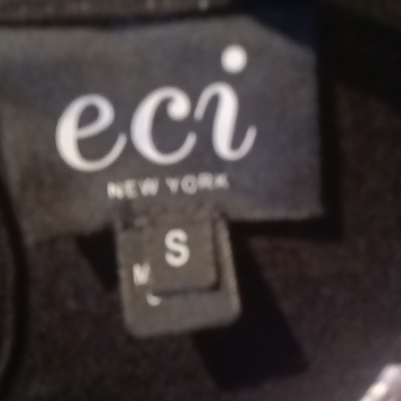 NWOT eci black multi-colored floral laced blouse w sheer bell sleeves Size Small - Picture 1 of 8